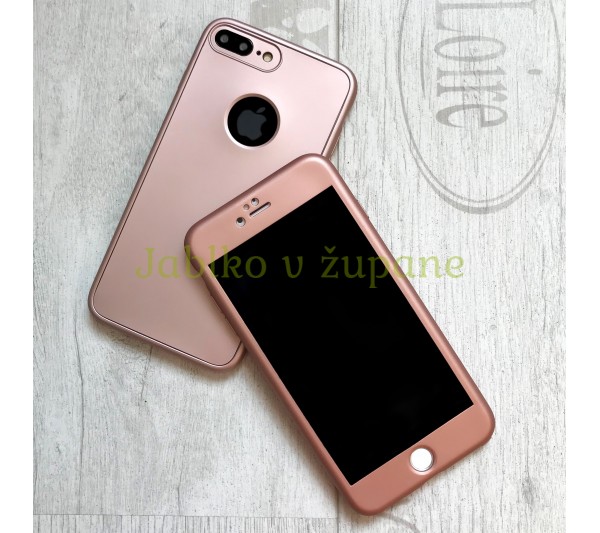 360° kryt Mate silikónový iPhone 7 Plus/8 Plus - ružový